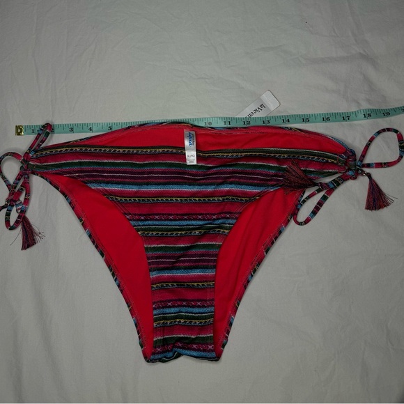 NWT LA VIE EN ROSE Multicolor Striped Bikini Set - Adjustable - Boho XL - Picture 7 of 11